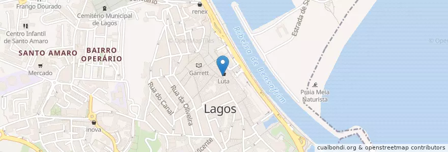 Mapa de ubicacion de O Charco en 葡萄牙, Algarve, Algarve, Faro, Lagos, São Gonçalo De Lagos.