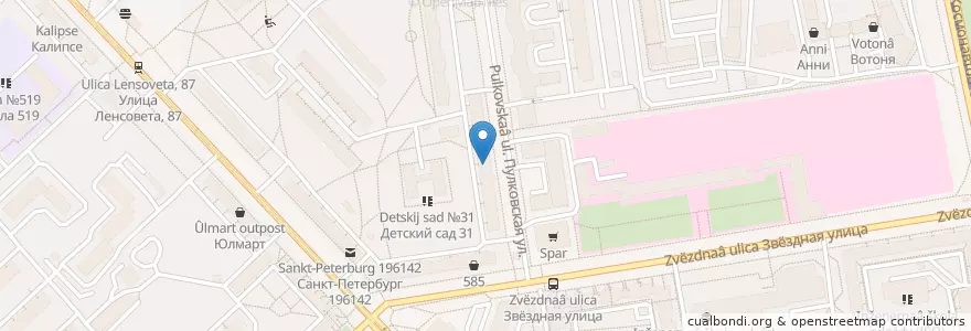 Mapa de ubicacion de Цех 85 en ロシア, 北西連邦管区, レニングラード州, サンクト ペテルブルク, Московский Район, Округ Звёздное.
