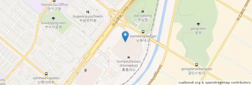 Mapa de ubicacion de 계절밥상 en کره جنوبی, 인천, 동춘동.