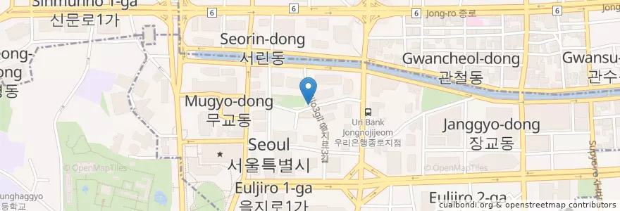 Mapa de ubicacion de 행복정집 en Corée Du Sud, Séoul, 명동.