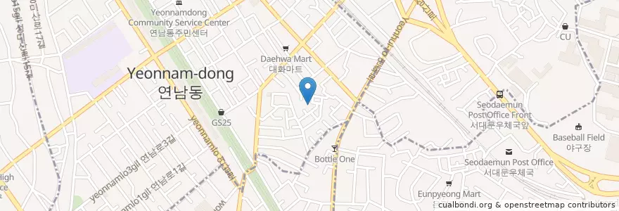 Mapa de ubicacion de 메트로놈커피 en Coreia Do Sul, Seul, 마포구, 연남동.