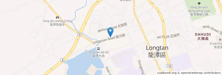 Mapa de ubicacion de 旺旺動物醫院 en 타이완, 타오위안 시, 룽탄 구.