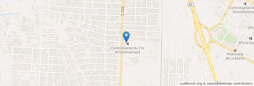 Mapa de ubicacion de Commissariat de Police du 21ᵉ Arrondissement en ساحل عاج, آبیجان, Abobo.