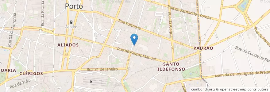 Mapa de ubicacion de Clínica Oftamológica Dr. Queiroz Marinho en Portugal, Norte, Área Metropolitana Do Porto, Porto, Porto, Cedofeita, Santo Ildefonso, Sé, Miragaia, São Nicolau E Vitória.