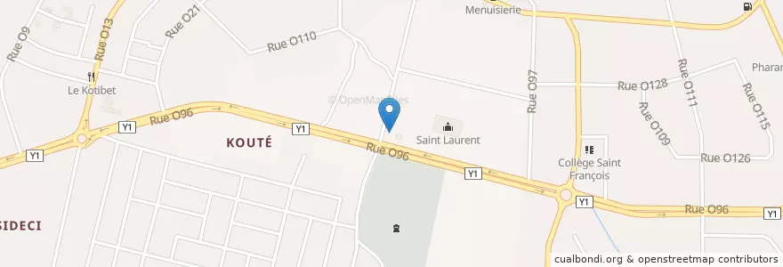 Mapa de ubicacion de Centre Polyvalent Saint Laurent en Costa De Marfil, Abiyán, Yopougon.
