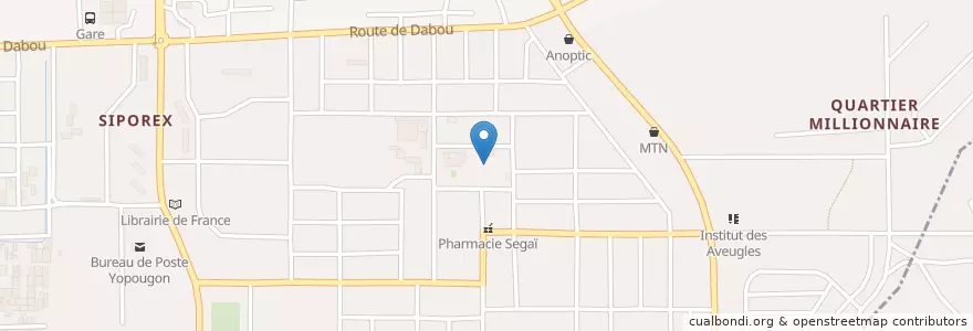 Mapa de ubicacion de FSU-Com Ouassakara en コートジボワール, アビジャン, Yopougon.