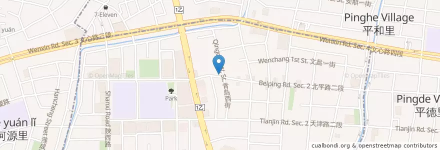 Mapa de ubicacion de 蕃茄村 en Taiwan, Taichung, 北屯區, 北區.