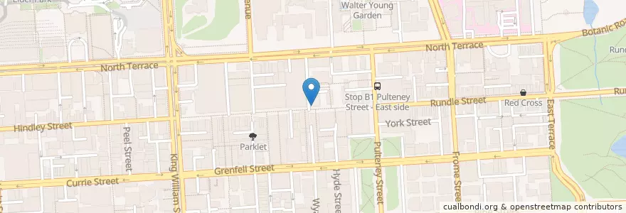 Mapa de ubicacion de Cibo Espresso - Rundle Mall en 오스트레일리아, South Australia, Adelaide, Adelaide City Council.