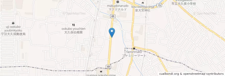 Mapa de ubicacion de ケンタッキーフライドチキン en Giappone, Prefettura Di Kyoto, 宇治市.