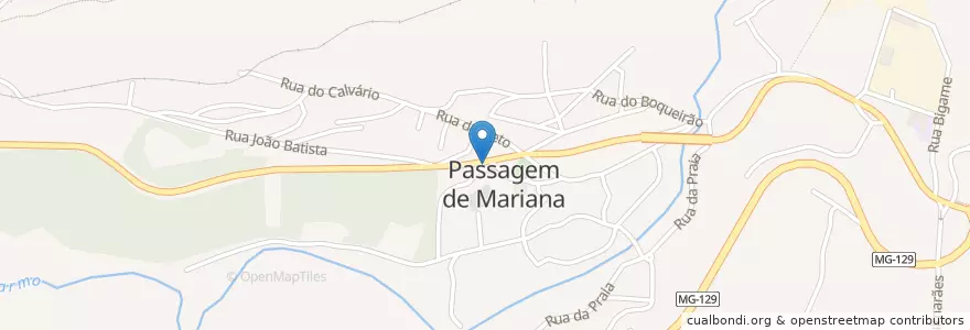Mapa de ubicacion de Correios en ブラジル, 南東部地域, ミナス ジェライス, Microrregião Ouro Preto, Região Geográfica Intermediária De Belo Horizonte, Mariana.