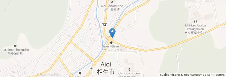 Mapa de ubicacion de すき家 en 日本, 兵庫県, 相生市.