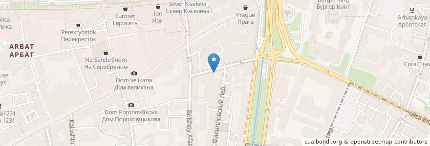Mapa de ubicacion de Аксаков en Россия, Центральный Федеральный Округ, Москва, Центральный Административный Округ, Район Арбат.