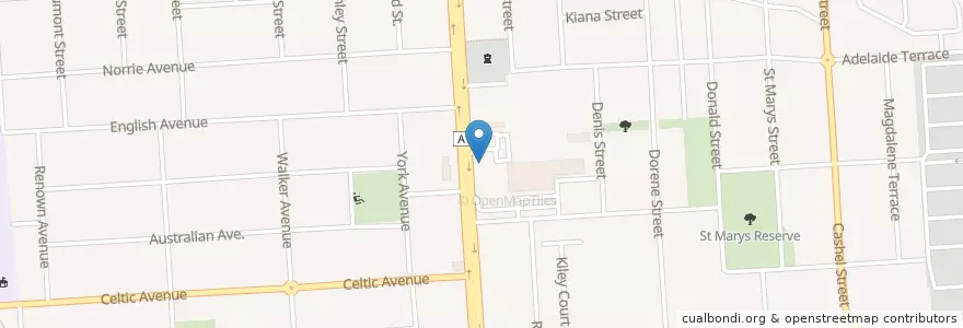 Mapa de ubicacion de Wok in a Box en Australia, South Australia, Adelaide, City Of Mitcham.