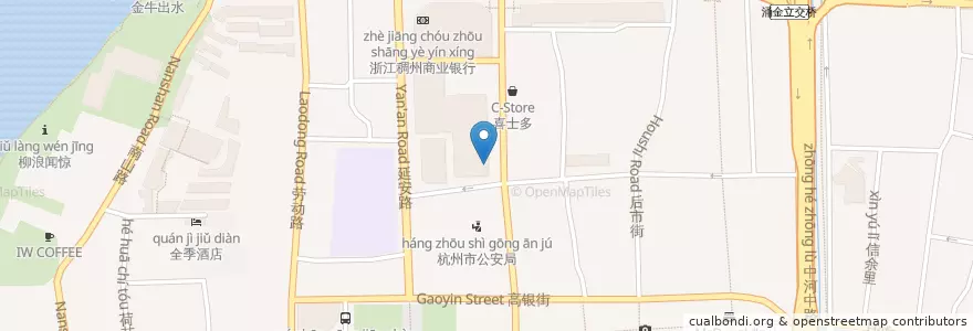 Mapa de ubicacion de McDonald's en 中国, 浙江省, 杭州市, 上城区, 清波街道.