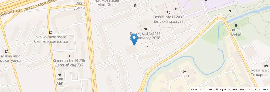 Mapa de ubicacion de Участковый пункт полиции №19 en روسيا, Центральный Федеральный Округ, Москва, Западный Административный Округ, Можайский Район.