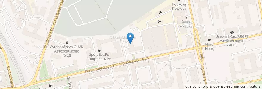 Mapa de ubicacion de на Первомайской, 75 en Russie, District Fédéral De L'Oural, Oblast De Sverdlovsk, Городской Округ Екатеринбург.