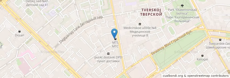 Mapa de ubicacion de Costa Coffee en Rusia, Distrito Federal Central, Москва, Distrito Administrativo Central, Тверской Район.