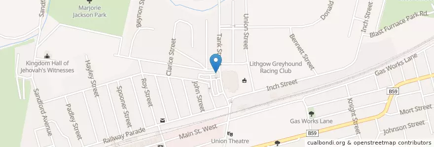 Mapa de ubicacion de NRMA Fast Charger en Australia, New South Wales, Lithgow City Council.