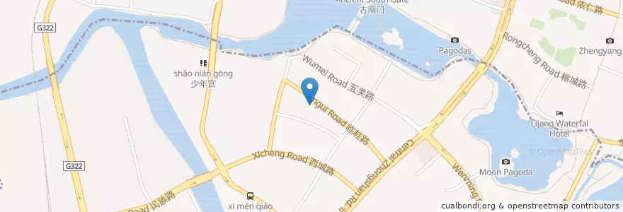 Mapa de ubicacion de China Construction Bank en 中国, 广西壮族自治区, 桂林市, 象山区, 秀峰区, 象山街道.