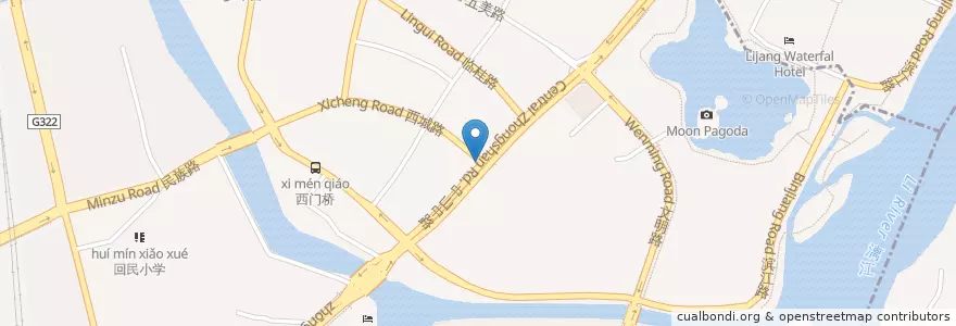 Mapa de ubicacion de ABC en China, Guangxi, 桂林市, 象山区, 象山街道.