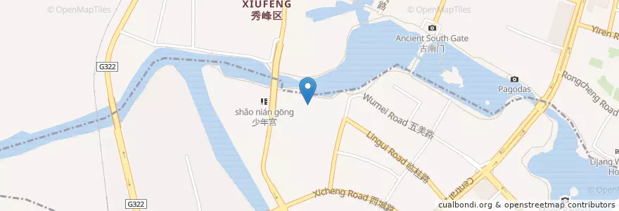 Mapa de ubicacion de UnicoBar en China, Guangxi, 桂林市, 象山区, 秀峰区, 象山街道.