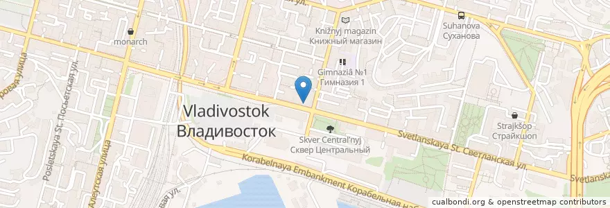 Mapa de ubicacion de ДВ Банк en روسيا, Дальневосточный Федеральный Округ, بريمورسكي كراي, Владивостокский Городской Округ.