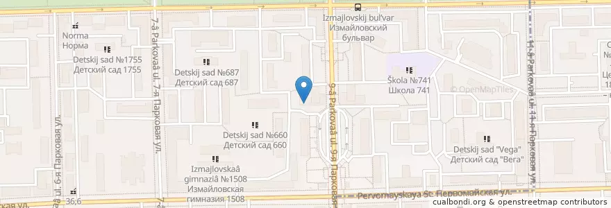Mapa de ubicacion de Альфа-Банк en Rusia, Центральный Федеральный Округ, Москва, Восточный Административный Округ, Район Измайлово.
