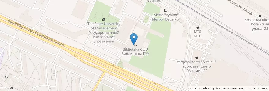 Mapa de ubicacion de Актовый зал ГУУ en Russia, Central Federal District, Moscow, South-Eastern Administrative Okrug.