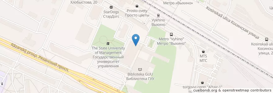 Mapa de ubicacion de Столовая для преподавателей en Rusia, Distrito Federal Central, Москва, Юго-Восточный Административный Округ.