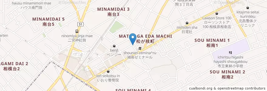 Mapa de ubicacion de はぎわら薬局 en 일본, 가나가와현, 相模原市, 南区.