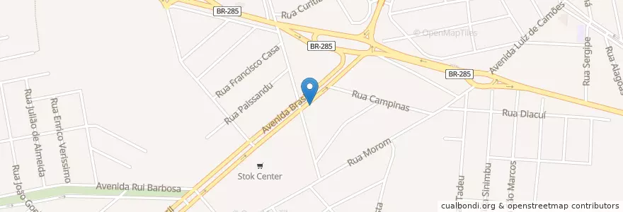 Mapa de ubicacion de Bodega do Compadre en ブラジル, 南部地域, リオグランデ・ド・スル, Região Geográfica Intermediária De Passo Fundo, Região Geográfica Imediata De Passo Fundo, Passo Fundo.