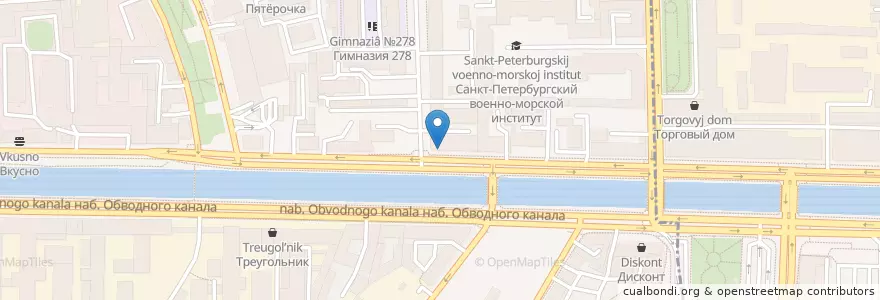 Mapa de ubicacion de Бистро Самса en Russland, Föderationskreis Nordwest, Oblast Leningrad, Sankt Petersburg, Адмиралтейский Район.