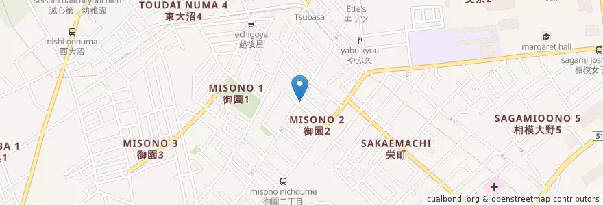 Mapa de ubicacion de みそのハートクリニック (Misono Heart Clinic) en 일본, 가나가와현, 相模原市, 南区.