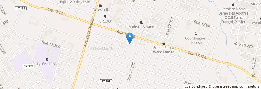Mapa de ubicacion de CIE MIA en 布基纳法索, Centre, Kadiogo, 瓦加杜古.
