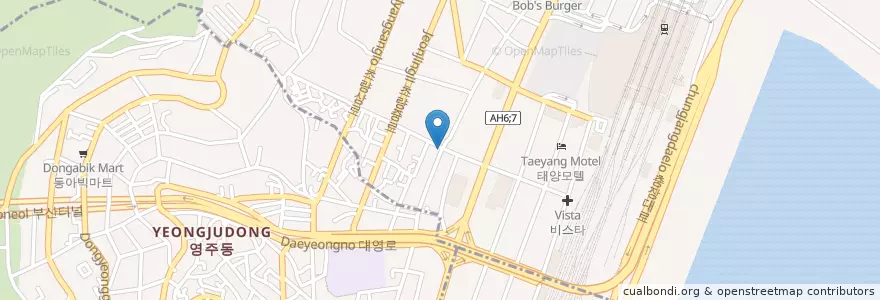 Mapa de ubicacion de 장성향 en كوريا الجنوبية, بسان, 동구.