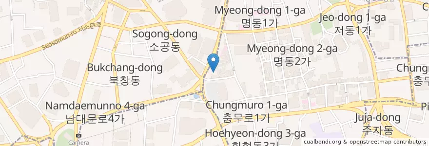 Mapa de ubicacion de 누크 레스토랑 en Coreia Do Sul, Seul, 중구.