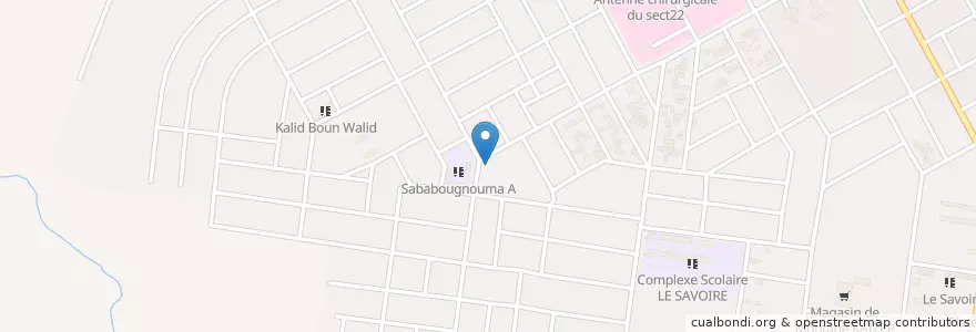 Mapa de ubicacion de Pharmacie Amine Garde en بورکینافاسو, Hauts-Bassins, Houet.