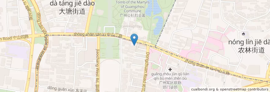 Mapa de ubicacion de 九龙冰室 en China, Cantão, Cantão, 越秀区.