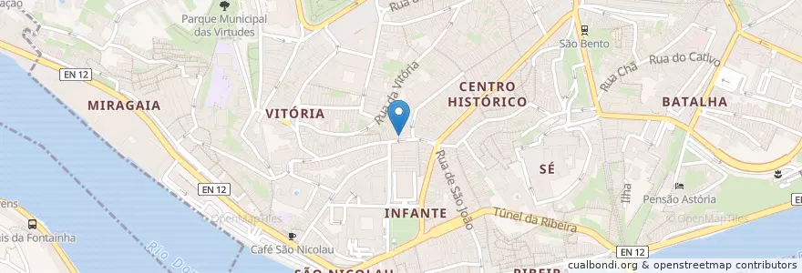 Mapa de ubicacion de Farmácia Moreno en 葡萄牙, 北部大區, Área Metropolitana Do Porto, Porto, Porto, Cedofeita, Santo Ildefonso, Sé, Miragaia, São Nicolau E Vitória.