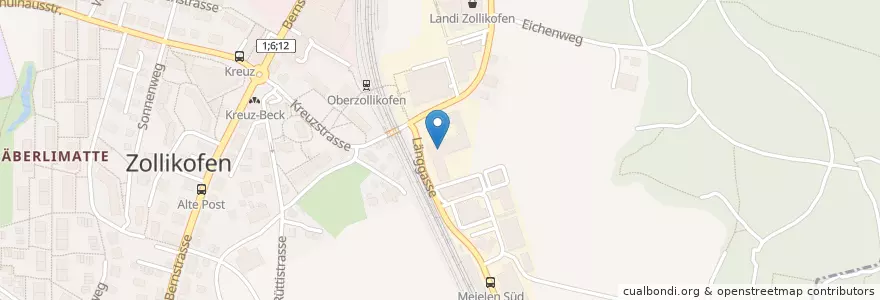Mapa de ubicacion de Bierhalle en 瑞士, 伯尔尼, Verwaltungsregion Bern-Mittelland, Verwaltungskreis Bern-Mittelland, Zollikofen.