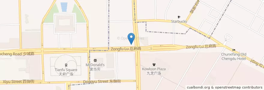 Mapa de ubicacion de Costa en 中国, 四川省, 成都市.