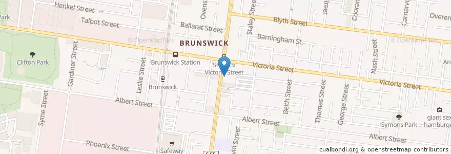 Mapa de ubicacion de Three Hands Cafe en Avustralya, Victoria, City Of Moreland.