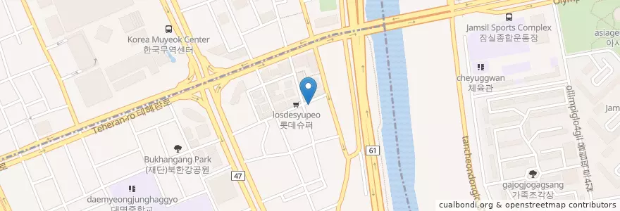 Mapa de ubicacion de 후레쉬빌 en Südkorea, Seoul, 강남구, 대치동, 대치2동.