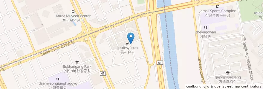 Mapa de ubicacion de 에슬로우 커피 en Südkorea, Seoul, 강남구, 대치동, 대치2동.