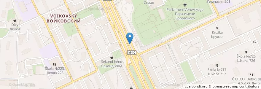 Mapa de ubicacion de М Кафе en 러시아, Центральный Федеральный Округ, Москва, Северный Административный Округ, Войковский Район.