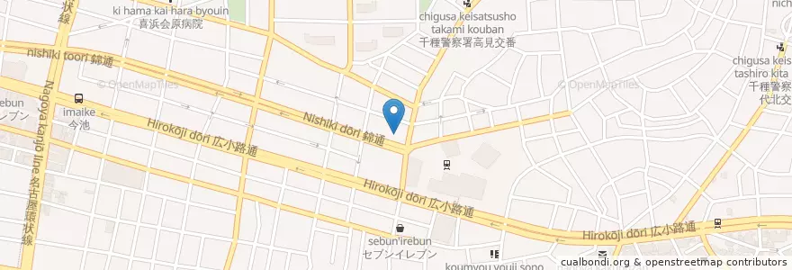 Mapa de ubicacion de BSD鍋 en اليابان, 愛知県, 名古屋市, 千種区.