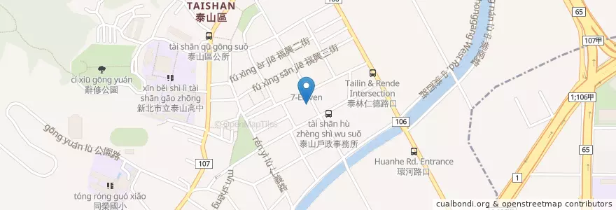 Mapa de ubicacion de 泰山公有市場 en 臺灣, 新北市, 泰山區.