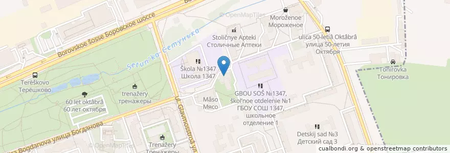 Mapa de ubicacion de Детская библиотека №163 en ロシア, 中央連邦管区, モスクワ, Западный Административный Округ, Район Солнцево.