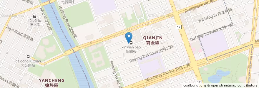Mapa de ubicacion de 季洋莊園咖啡隨行吧 en Taiwan, Kaohsiung, Distretto Di Qianjin.