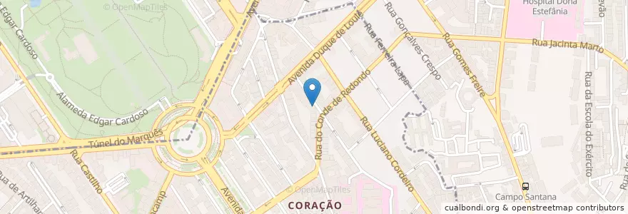 Mapa de ubicacion de Manifest. Lisbon en Portugal, Área Metropolitana De Lisboa, Lisbon, Grande Lisboa, Lisbon, Arroios, Santo António.